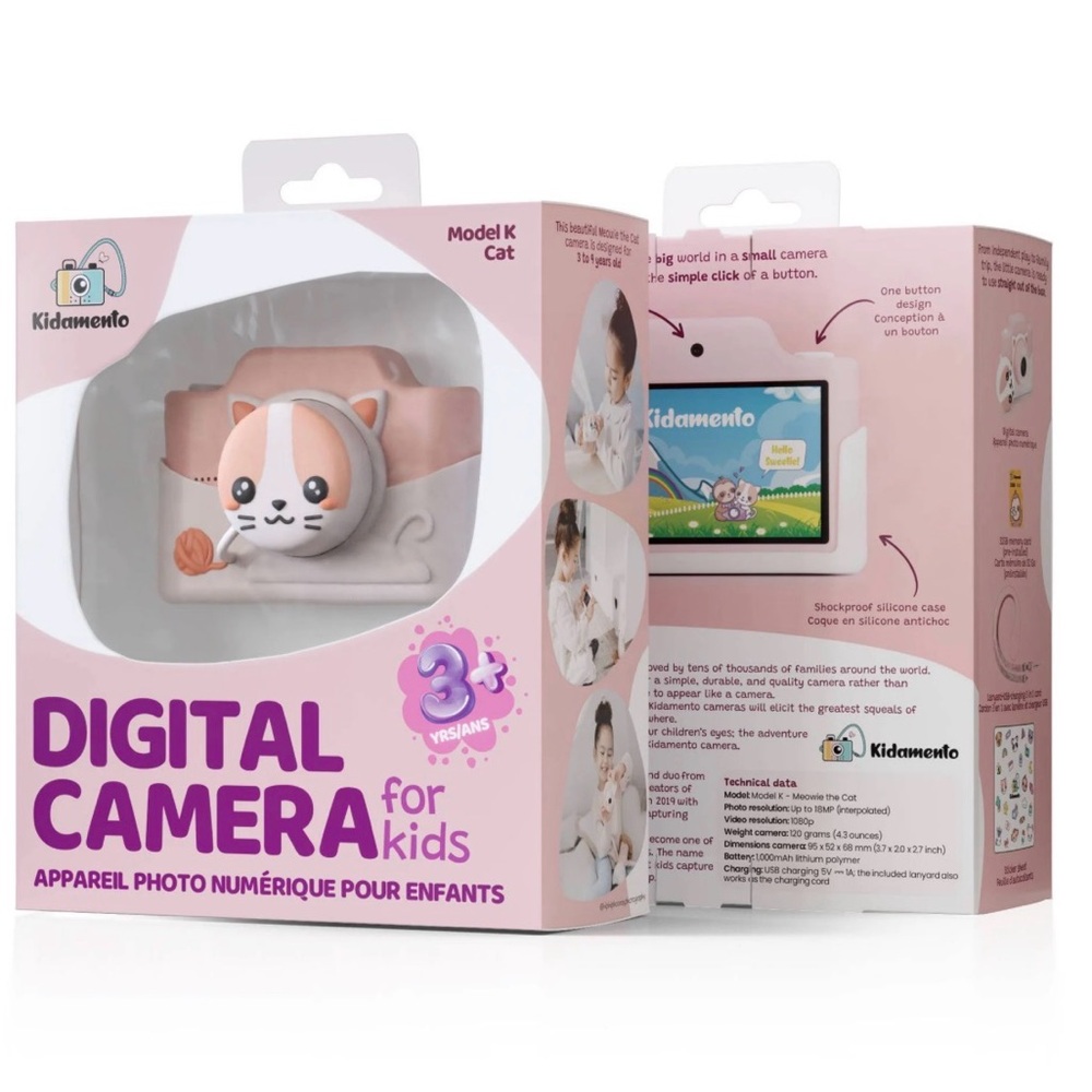 Kidamento Model K Cat Digital Camera - Pink & White